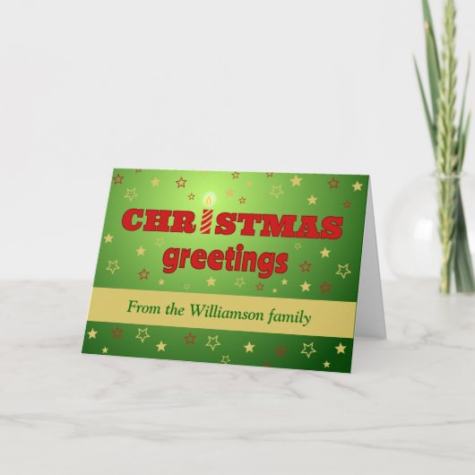 Cartes Pour Fêtes Annuelles Bougie de voeux de Noël personnalisée (Devant)