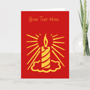 Cartes Pour Fêtes Annuelles bougie d'or contemporaine brûlée pour noël