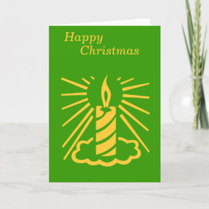 Cartes Pour Fêtes Annuelles bougie en or minimaliste pour noël