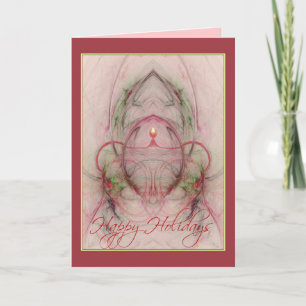 Cartes Pour Fêtes Annuelles BOUGIE 'N HOLLY ~ Joyeuses Fêtes