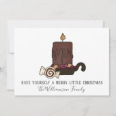 Cartes Pour Fêtes Annuelles Bougie primitive crasseuse et étoiles Joyeux Noël (Devant)