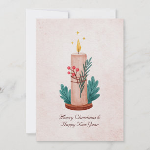 Cartes Pour Fêtes Annuelles Bougie rustique vintage Noël nouvel an