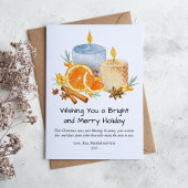 Cartes Pour Fêtes Annuelles Bougies aquarelles mignonnes Joyeux Noël à plat