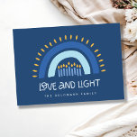 Cartes Pour Fêtes Annuelles Bougies arc-en-ciel bleu simple Amour et lumière H<br><div class="desc">Si vous avez besoin d'une personnalisation supplémentaire,  n'hésitez pas à m'envoyer un message sur yellowfebstudio@gmail.com .</div>