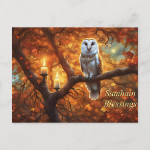 Cartes Pour Fêtes Annuelles Bougies de la chouette de Samhain