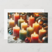 Cartes Pour Fêtes Annuelles Bougies de Noël (Devant / Derrière)