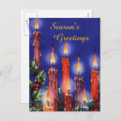 Cartes Pour Fêtes Annuelles Bougies de Noël (Devant / Derrière)