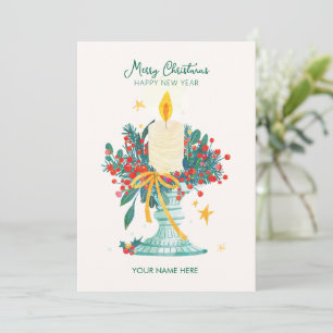 Cartes Pour Fêtes Annuelles Bougies de Noël à l'aquarelle