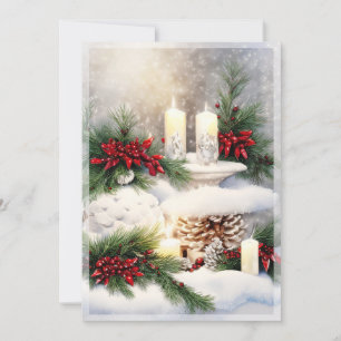 Cartes Pour Fêtes Annuelles bougies de Noël dans le budget de neige 