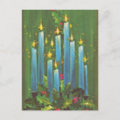 Cartes Pour Fêtes Annuelles bougies de Noël rétro (Devant)