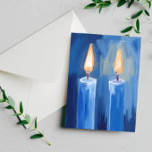 Cartes Pour Fêtes Annuelles Bougies Hanoukka Bleues
