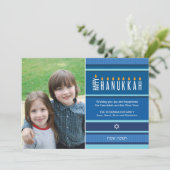 Cartes Pour Fêtes Annuelles Bougies Hanoukka rayées (Debout devant)