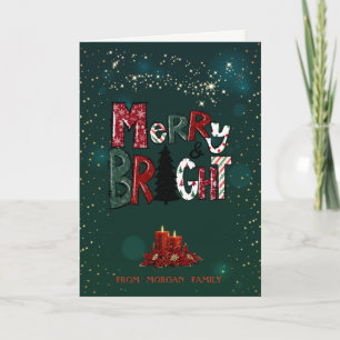 Cartes Pour Fêtes Annuelles Bougies rouges de Noël élégantes Joyeuses et lumin