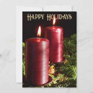 Cartes Pour Fêtes Annuelles Bougies Rouges de Noël Vacances d'Hiver