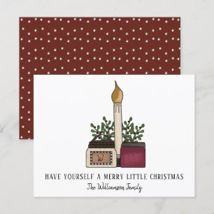 Cartes Pour Fêtes Annuelles Bougies rustiques et baies de Noël