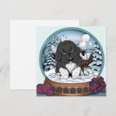 Cartes Pour Fêtes Annuelles Boule à neige avec chiot de Terre-Neuve (Devant / Derrière)
