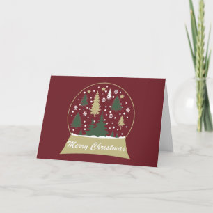 Cartes Pour Fêtes Annuelles Boule à neige décorée de Noël moderne