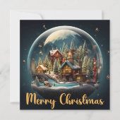 Cartes Pour Fêtes Annuelles Boule à neige élégante (Devant)