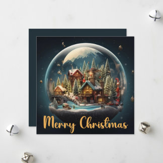 Cartes Pour Fêtes Annuelles Boule à neige élégante