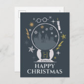 Cartes Pour Fêtes Annuelles Boule à neige graphique HOGWARTS™ (Devant / Derrière)