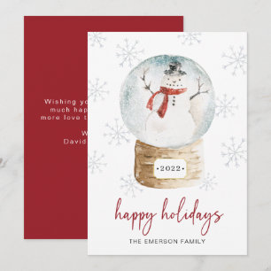 Cartes Pour Fêtes Annuelles Boule à Neige Joyeux