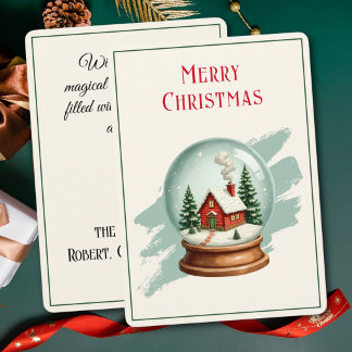 Cartes Pour Fêtes Annuelles Boule à neige magique de Noël 