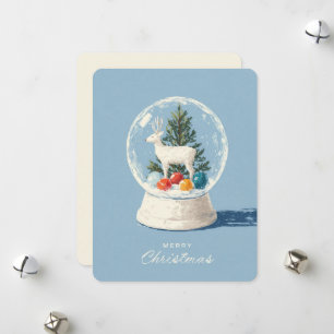 Cartes Pour Fêtes Annuelles Boule à neige moderne du milieu du XXe siècle Cerf