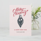 Cartes Pour Fêtes Annuelles Boule de décoration de Noël rétro (Debout devant)