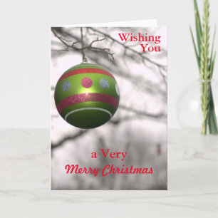 Cartes Pour Fêtes Annuelles Boule de décoration verte rouge festive de Noël