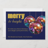 Cartes Pour Fêtes Annuelles Boule de Disco Merry and Bright (Devant)