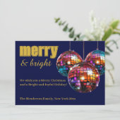Cartes Pour Fêtes Annuelles Boule de Disco Merry and Bright (Debout devant)
