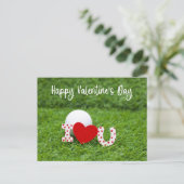 Cartes Pour Fêtes Annuelles Boule de golf avec je vous aime Heureuse Sainte-Va (Debout devant)