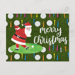 Cartes Pour Fêtes Annuelles Boule de golf avec le thé et le Père Noël pour Noë