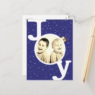 Cartes Pour Fêtes Annuelles Boule de joie personnalisée avec photo ciel bleu f