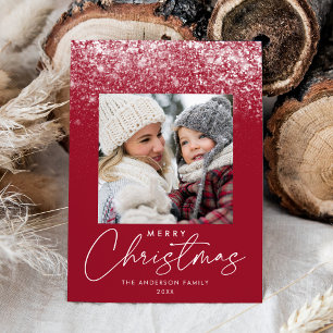 Cartes Pour Fêtes Annuelles Boule de neige Joyeux Noël Photo de canneberge