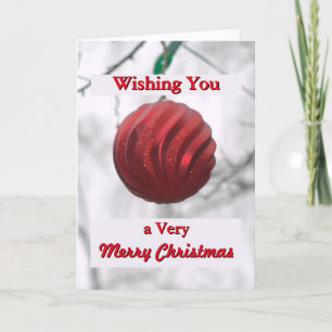 Cartes Pour Fêtes Annuelles Boule de Noël Rouge de Fête de Joyeux Noël