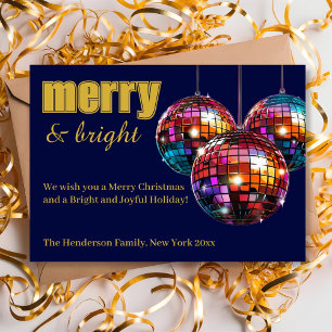 Cartes Pour Fêtes Annuelles Boule Disco Merry et Bright