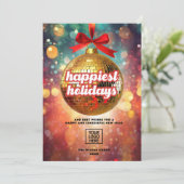 Cartes Pour Fêtes Annuelles Boule Golden Disco Orament (Debout devant)