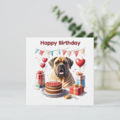 Cartes Pour Fêtes Annuelles Bouledogue anglais Mastiff Anniversaire  (Debout devant)