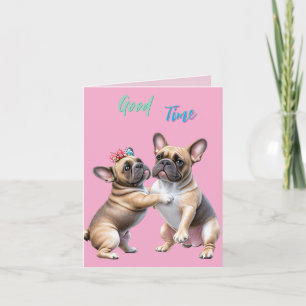 Cartes Pour Fêtes Annuelles Bouledogue français amoureux Saint-Valentin