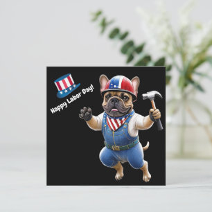 Cartes Pour Fêtes Annuelles Bouledogue français Fête du Travail French Bulldog