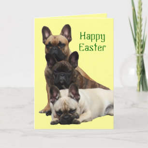 Cartes Pour Fêtes Annuelles Bouledogue français Joyeuses Pâques Bouledogue fra
