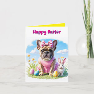 Cartes Pour Fêtes Annuelles Bouledogue français Joyeuses Pâques French Bulldog