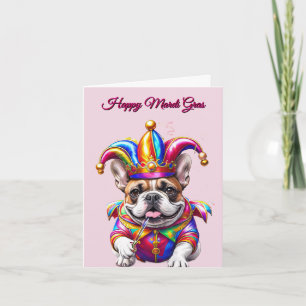 Cartes Pour Fêtes Annuelles Bouledogue français Mardi Gras