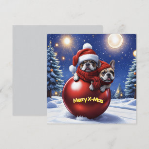 Cartes Pour Fêtes Annuelles Bouledogue français Noël French Bulldog