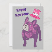 Cartes Pour Fêtes Annuelles Bouledogue français Nouvel An (Devant)