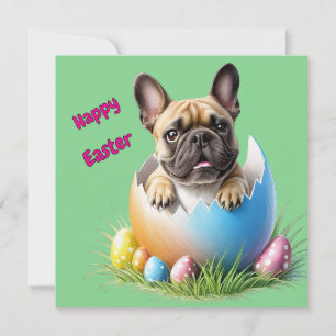 Cartes Pour Fêtes Annuelles Bouledogue français Pâques Œuf