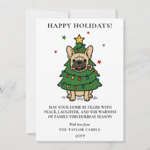 Cartes Pour Fêtes Annuelles Bouledogue français sapin de Noël Chien Frenchie