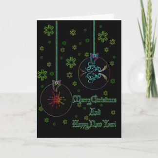 Cartes Pour Fêtes Annuelles Boules au néon de Noël
