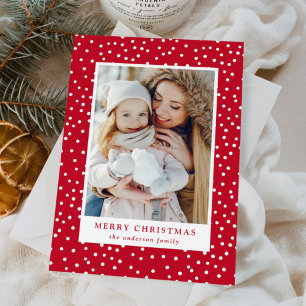 Cartes Pour Fêtes Annuelles Boules de neige rouges et blanches 2 Photo